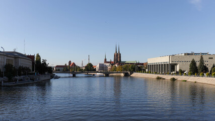 Wroclaw, Poland -10/21/2023: Wroclaw during a beautiful Autumn Afternoon