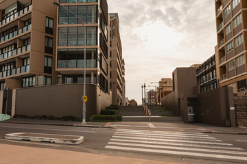 Pedestrian crossing leading to Newcastle's East End Precinct