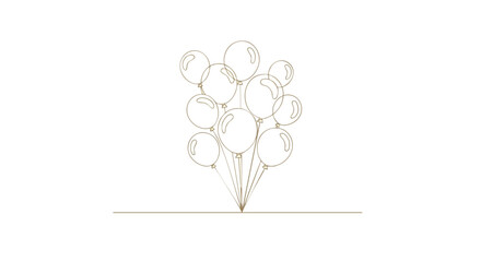 Elegant golden balloons outline design, perfect for party invitations or celebratory announcements today