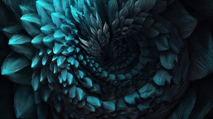 Obraz premium Abstract twisted blue floral design