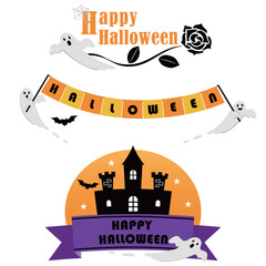 ハロウィンのロゴセット