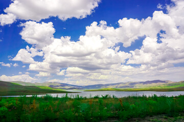 Cat dam in Erzurum Turkey on a cloudy scenic day