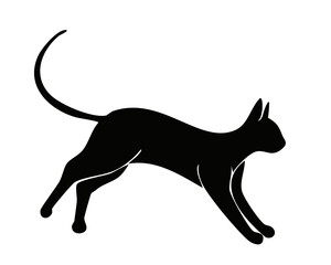 跳ねる猫のシルエット ベクターイラスト素材

