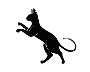 アクティブな猫のシルエットベクター素材
