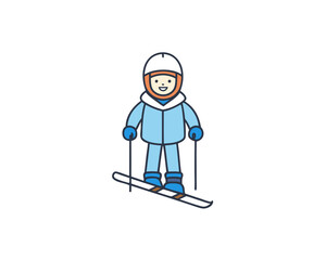 Winter Skiing Vector illustration design