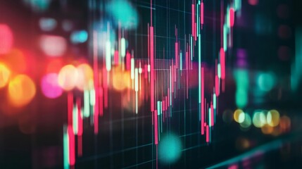 Stock Market online trading chart candlestick on cryptocurrency platform. Stock exchange financial market price candles graph data pattern analysis concept.