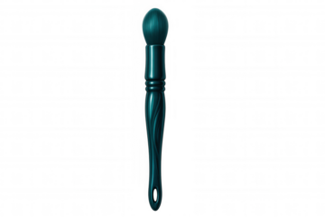 Teal makeup brush isolated on transparent background, ideal for beauty, cosmetics, and makeup artistry projects