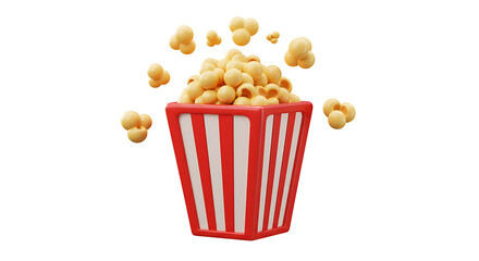 Box of fresh popcorn for snack or movie time