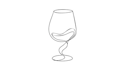 Elegant wine glass single line art for sophisticated designs and minimalistic elegance