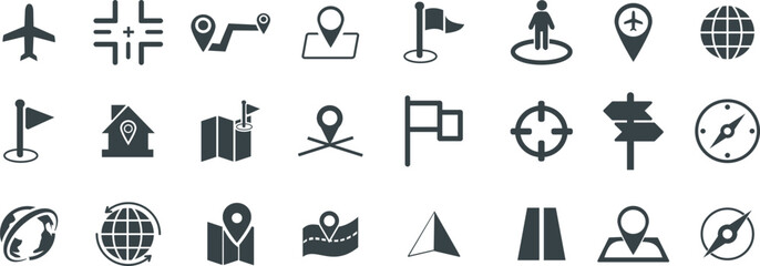 Navigation Location Pin Pointer Globe Map Icon Marker Vector PNG Transparent Background