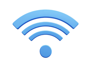 Light-blue 3D wifi icon