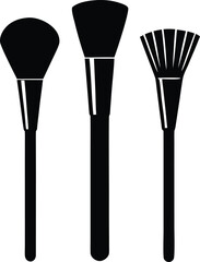 brushes set makeup line art silhouette vector illustration