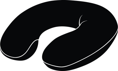 Comfortable travel pillow neck support item silhouette