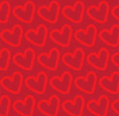 seamless pattern with hearts red design