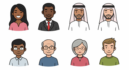 Diverse group of people headshots with friendly expressions