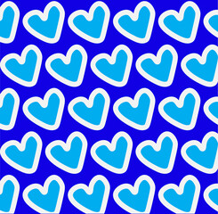 Blue design fabric heart art