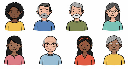 Diverse group of people headshots with smiling faces