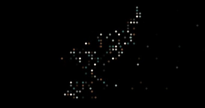 Flying Circles Forming North Korea Silhouette