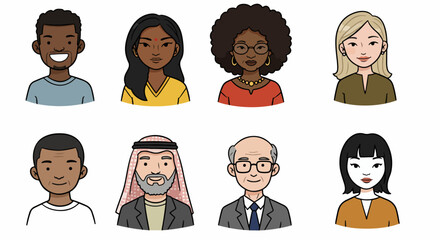 Diverse group of people headshots, various ethnicities