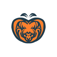 vector illustration of a charcoal-pumpkin apple