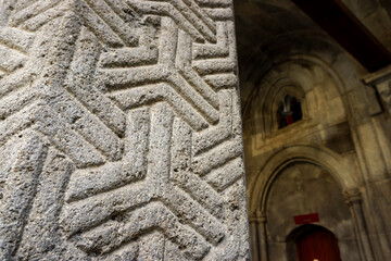 13 July 2025 Erzurum Turkey. Double Minaret Madrasah and Museum in Erzurum Turkey with artchitectural details and old artifacts museum