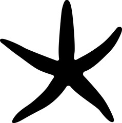Starfish logo icon silhouette vector illustration, black starfish silhouette logo vector, sea animals starfish silhouette on white background.