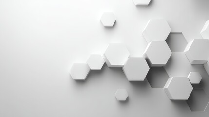 Modern monochrome hexagon grid pattern with overlapping shapes on white background highlighting depth and clean design for contemporary visual appeal
