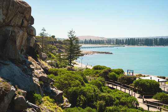 Scenic View of Victor Harbor and Granite Island from The Bluff, South Australia