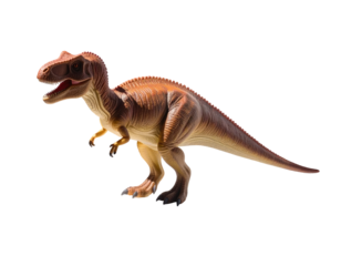 Brown Tyrannosaurus Rex toy, profile view