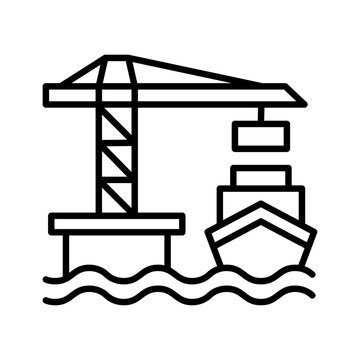 Ports Icon Vector Illustration Line Version