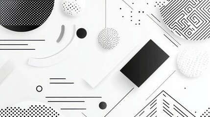 White tone Neo Memphis social background illustration