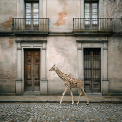 Giraffe in the city