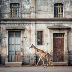 Giraffe in the city