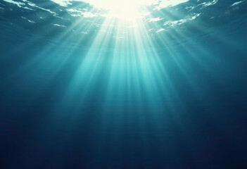 The sun's rays penetrate through the water.