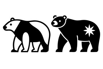 Polar Bear Flat silhouette Vector illustration design