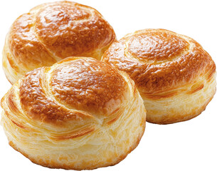 Buttery pastry flaky crust golden brown round bun bakery treat