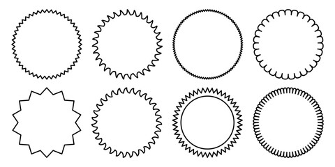 Set of starburst stickers for tags, discount, price or sale label. Vector  illustration. 