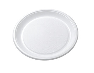 White disposable round plate