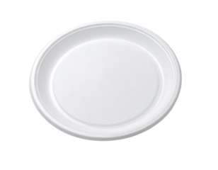White disposable round plate