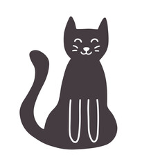 Halloween Black Cat Cartoon Cute Design