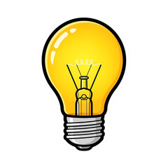 Illustration of a light bulb isolated on transparent background