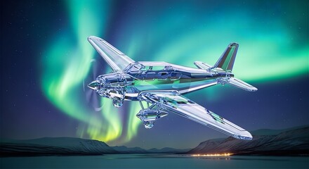 Futuristic Airplane Made of Glass