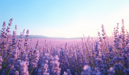 Lavender flower field under sunlight