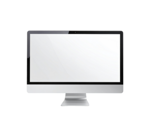 Computer monitor, front view, blank screen