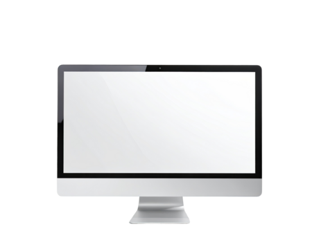 Computer monitor, front view, blank screen