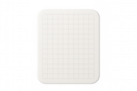 Squared paper sheet on transparent background, ideal for graphic design, sketching, or educational projects