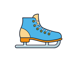 Ice Skating Shoes Flat Vector illustration design