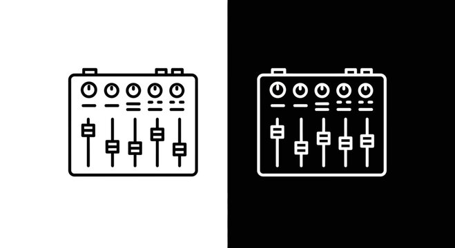 Dynamic sound mixing console icon for professional audio production use