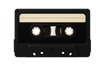 Obraz premium Vintage audio cassette tape isolated on transparent background, representing nostalgia, music, and retro technology