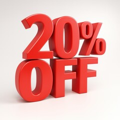 Discount promotion of twenty percent off on selected items for a limited time